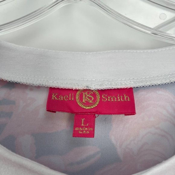 Kaeli Smith Navy Blue Red Pink Crab Lobster Short Sleeve Dress Women's Large L - Picture 7 of 10